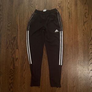 adidas Kids Black Joggers with White Three-Stripes
